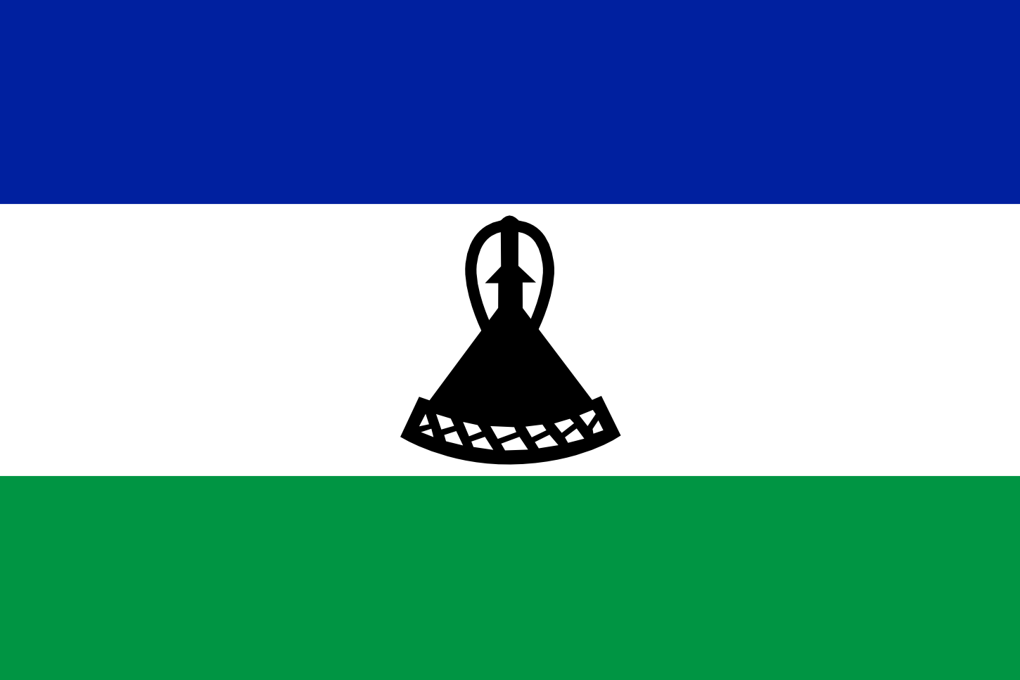 Image du drapeau d'état de l'état Lesotho - a la résolution 1450x967 - Africa