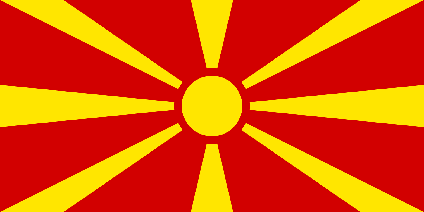 Image du drapeau d'état de l'état Macédoine - a la résolution 1450x725 - Europe