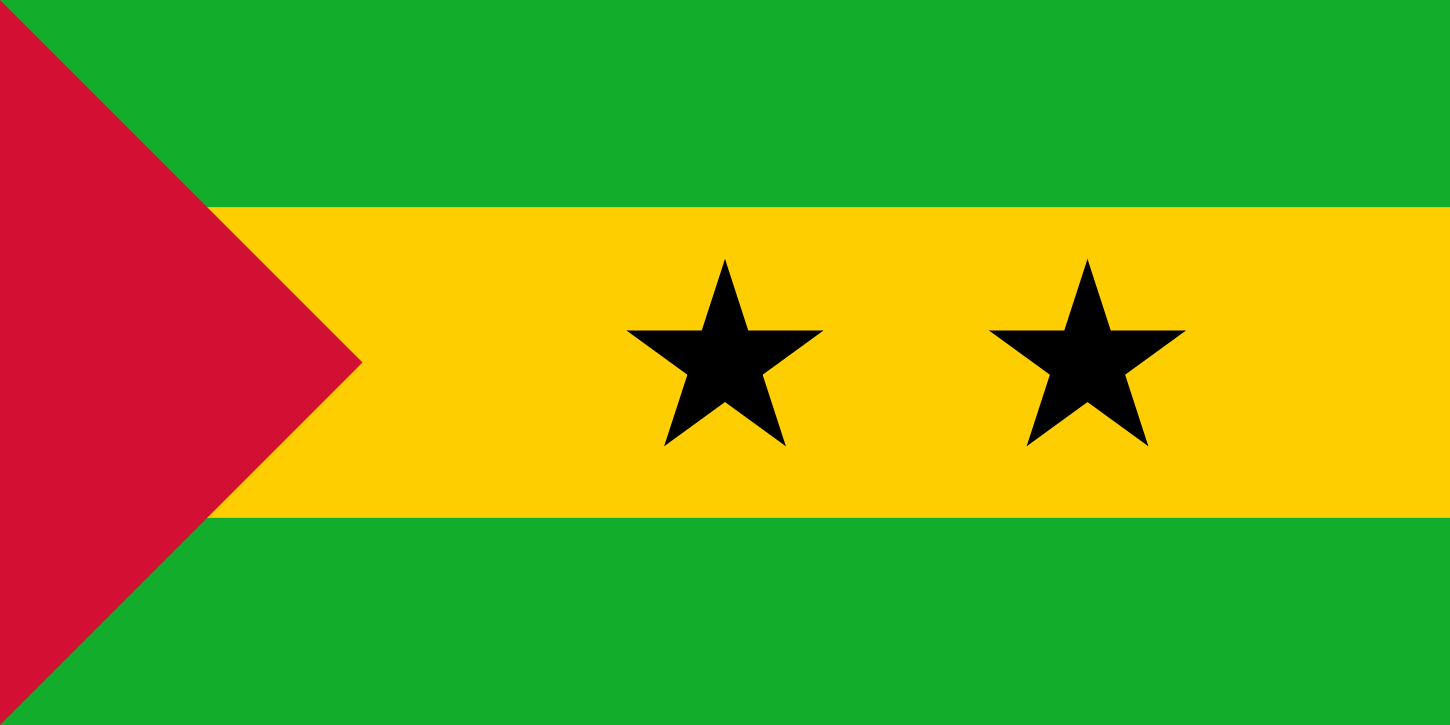 Image du drapeau d'état de l'état Sao Tomé-et-Principe - a la résolution 1450x725 - Africa