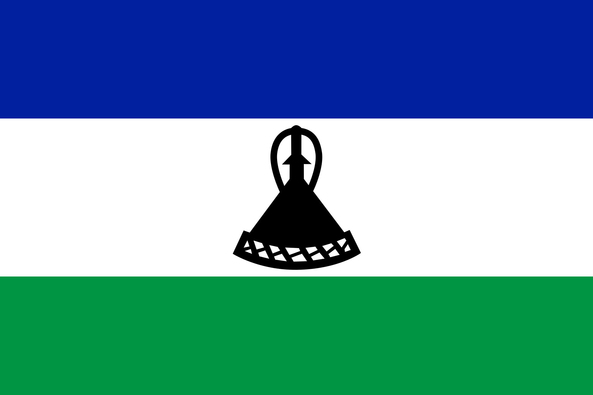 Image du drapeau d'état de l'état Lesotho - a la résolution 2020x1347 - Africa