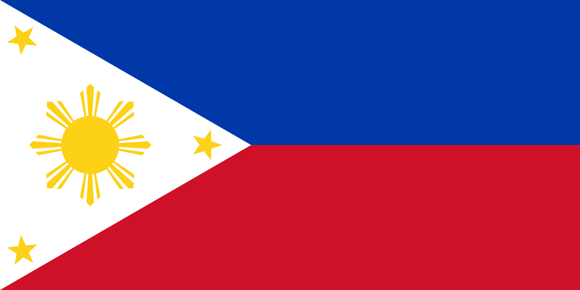 Image du drapeau d'état de l'état Philippines - a la résolution 2020x1010 - Asie de l Est Image du drapeau d'état de l'état Philippines - a la résolution 2020x1010 - Asie de l Est