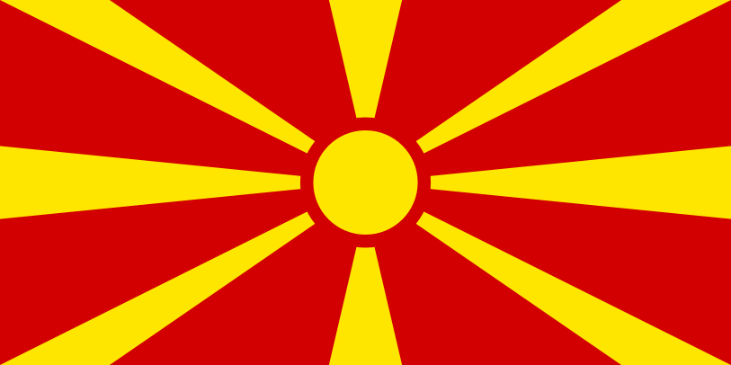 Image du drapeau d'état de l'état Macédoine - a la résolution 813x406 - Europe